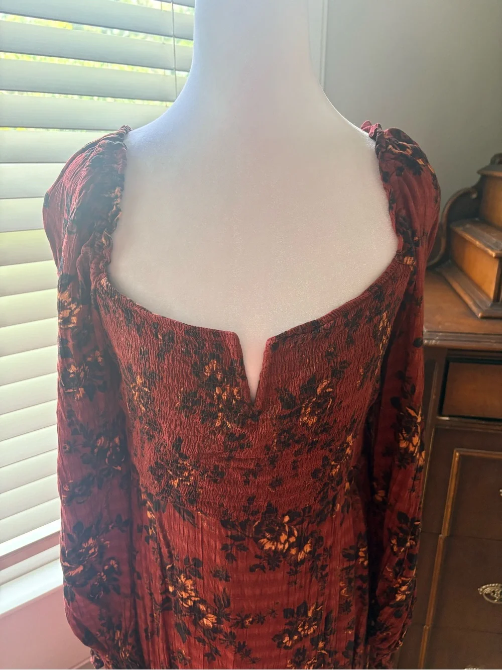 Free People Wine Floral Maxi Dress